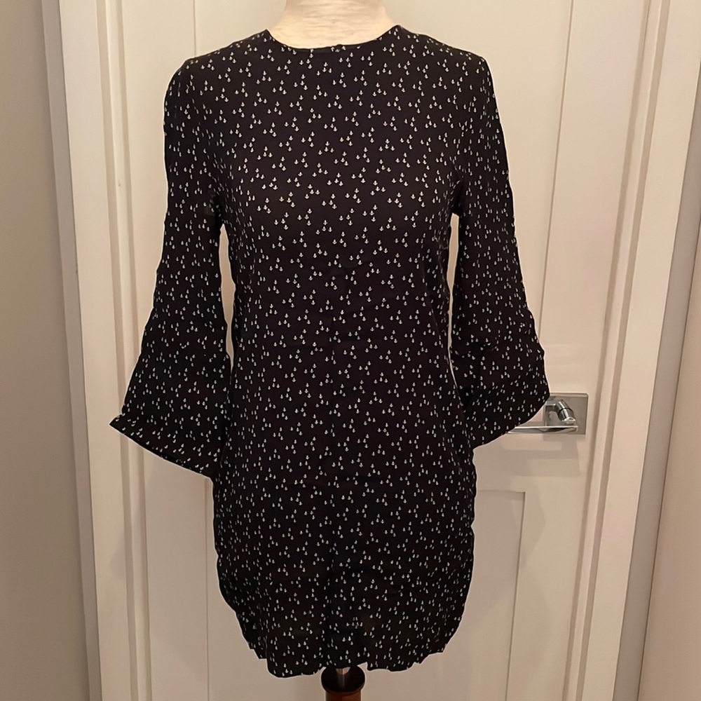 NEW & other stories long bell sleeve dress with nautical print